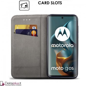 Telone dirbtinos odos dėklas - juodas (Motorola Moto G05/E15)